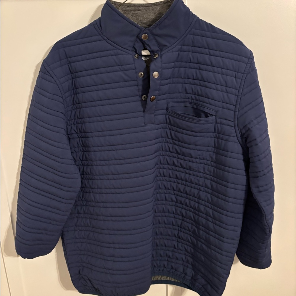 Navy Quilted Pullover